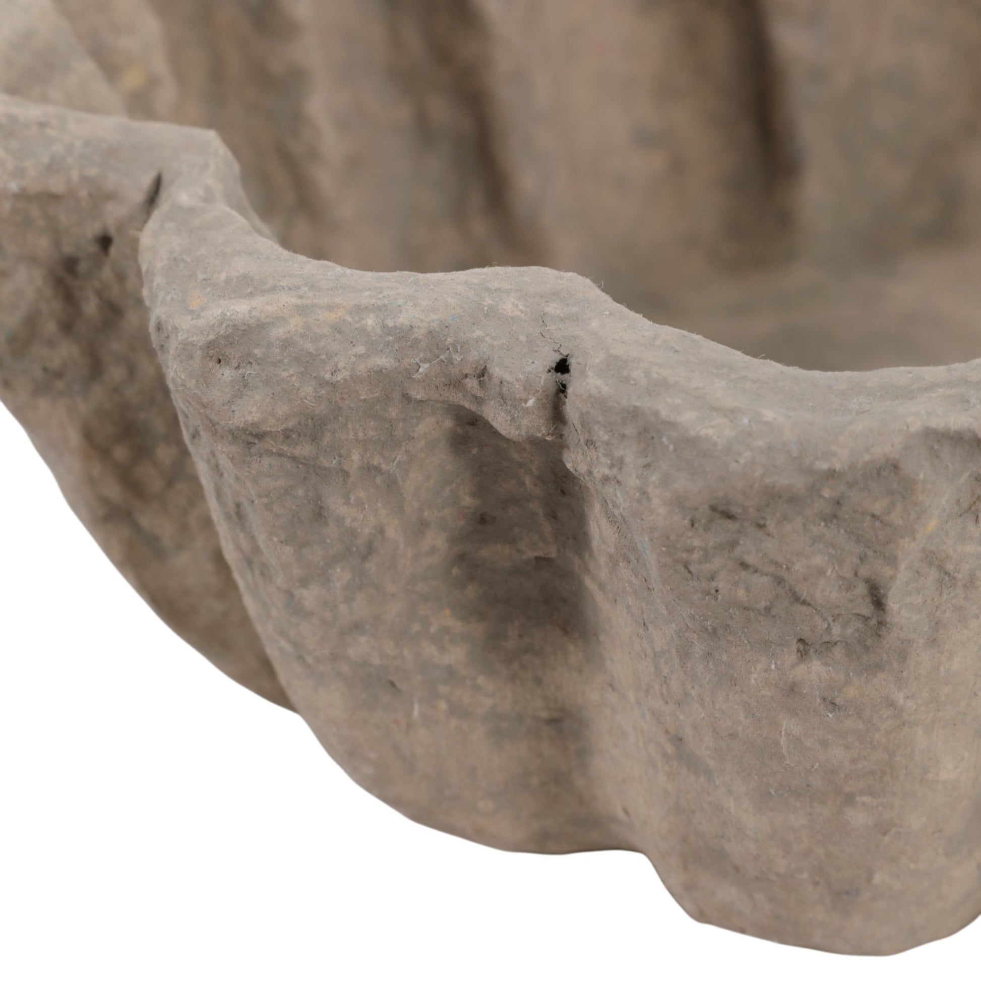 12" Fluted Paper Mache Bowl, Taupe Bowl| Sagebrook Home