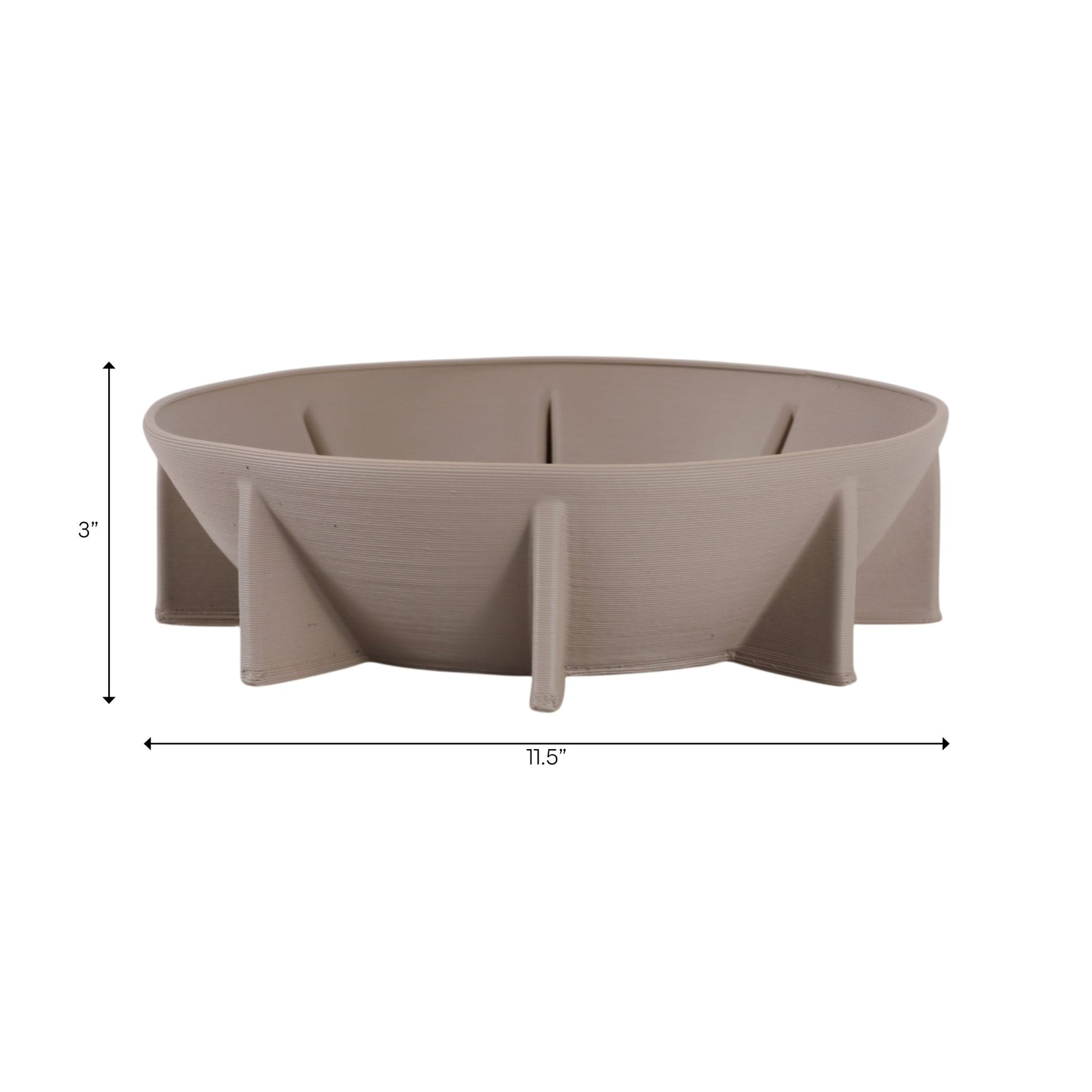 12" Heston 3d Printed Bowl, Gray Bowl| Sagebrook Home
