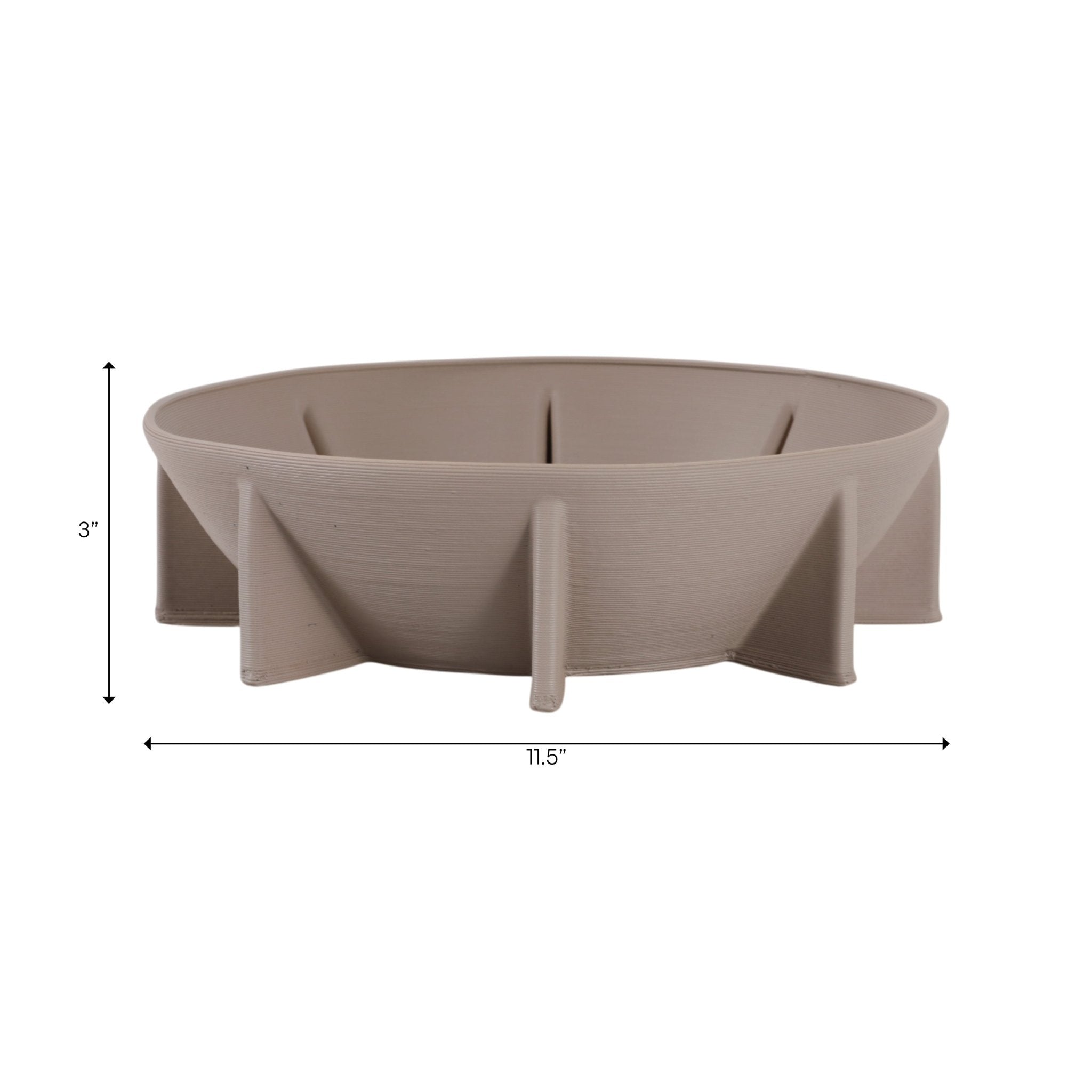 12" Heston 3d Printed Bowl, Gray Bowl| Sagebrook Home