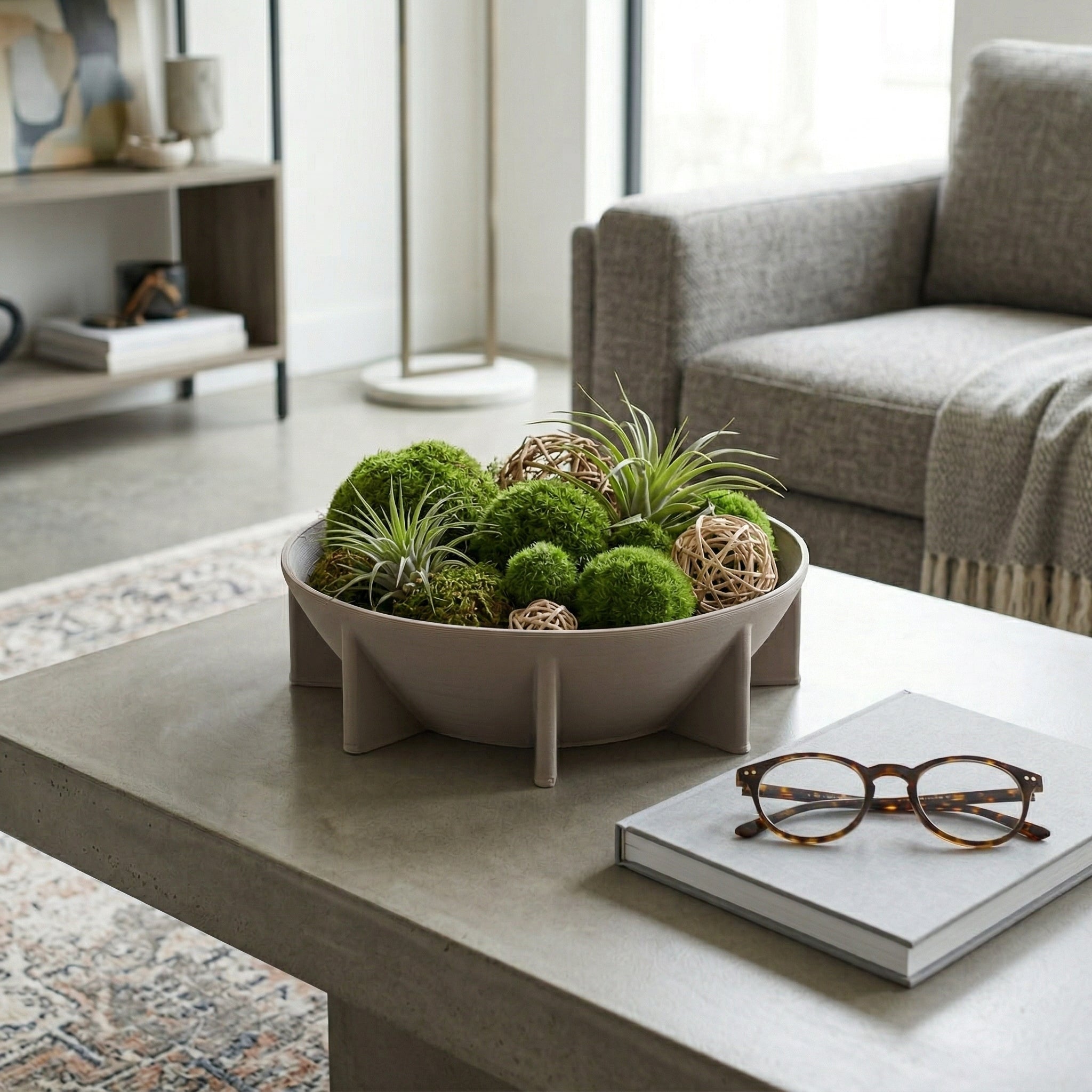 12" Heston 3d Printed Bowl, Gray Bowl| Sagebrook Home