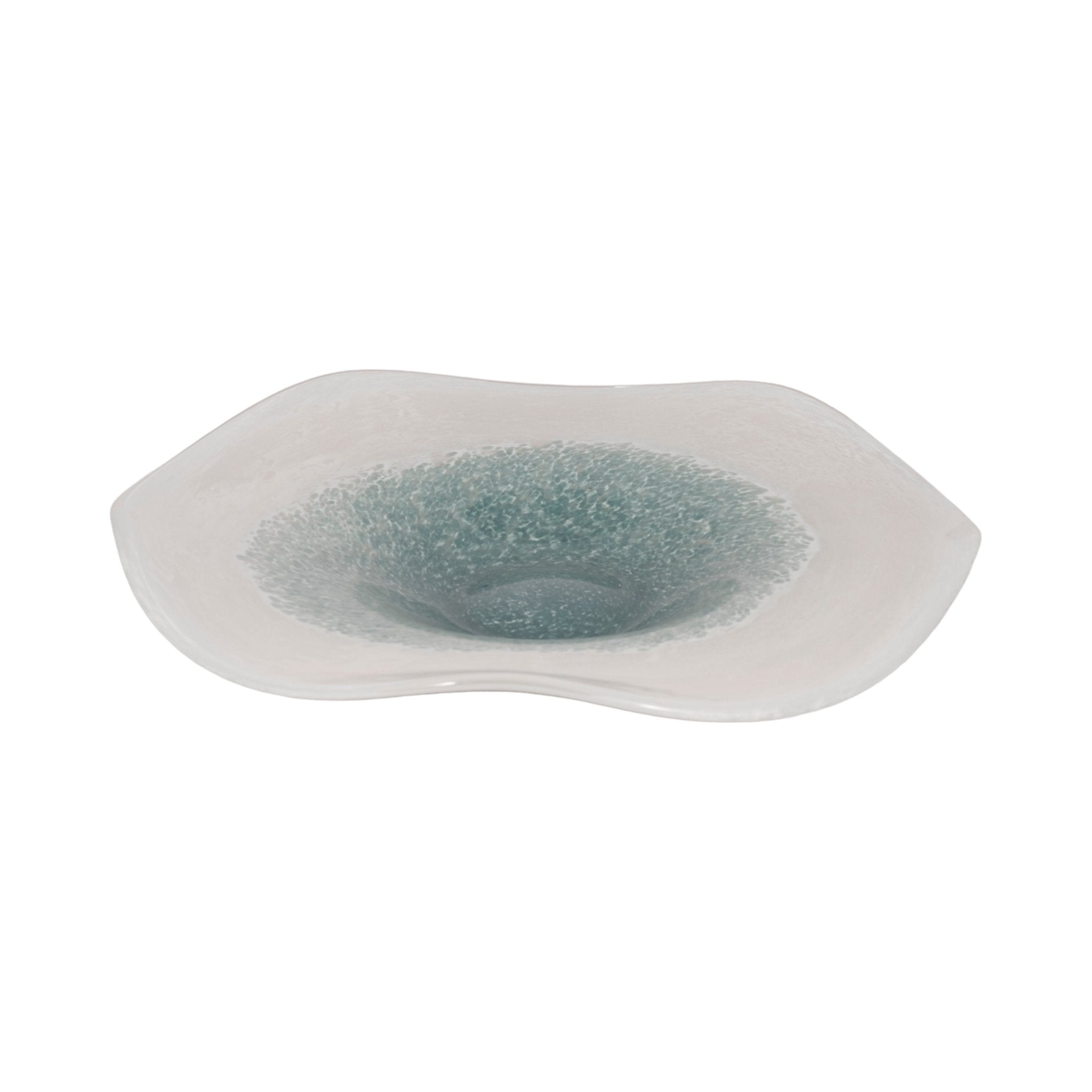 12" Light Blue Waters Bowl, Blue/white Table Decors| Sagebrook Home