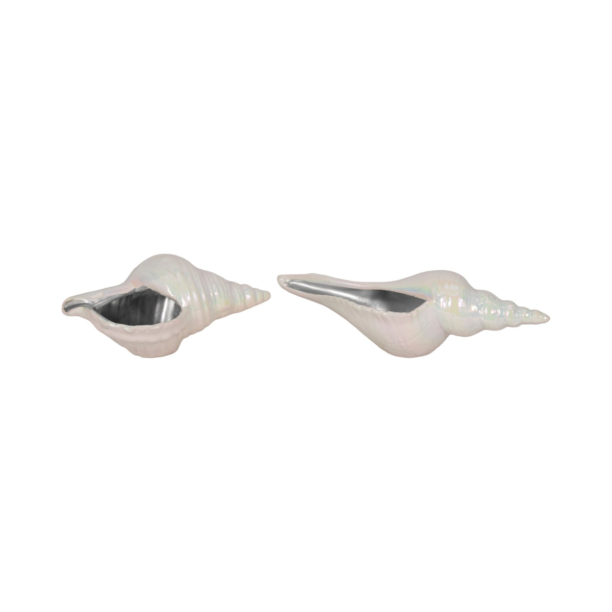 12" Long Iridescent Seashell With Silver, Ivory/si Table Decors| Sagebrook Home