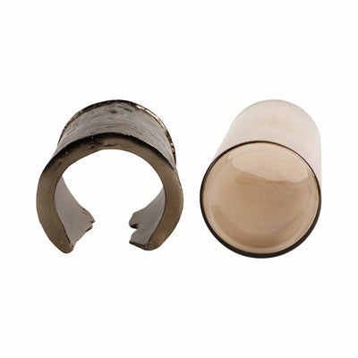 12" MAPUTO MD CANDLE HOLDER GLASS, BROWN - Al Rugaib Furniture