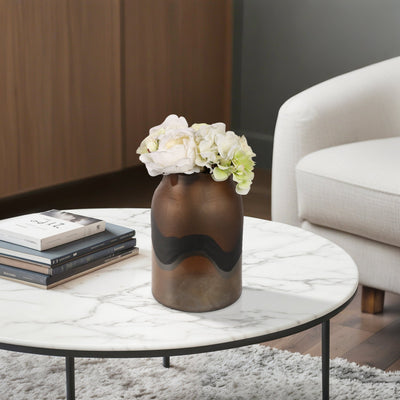 12" Mason Medium Brown Glass Vase - Al Rugaib Furniture