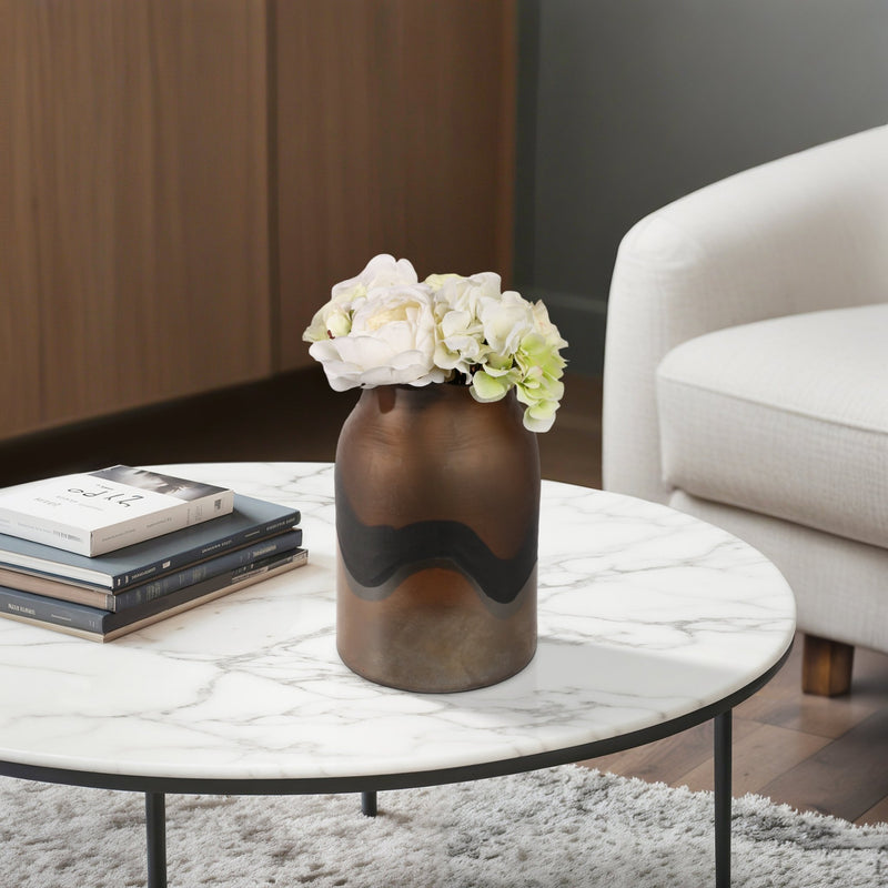 12" Mason Medium Brown Glass Vase - Al Rugaib Furniture