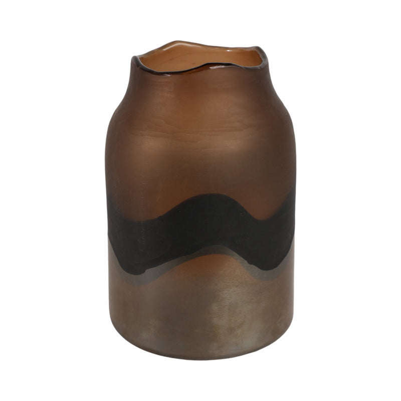 12" Mason Medium Brown Glass Vase - Al Rugaib Furniture