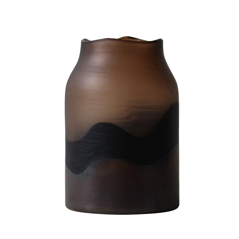 12" Mason Medium Brown Glass Vase - Al Rugaib Furniture