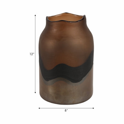 12" Mason Medium Brown Glass Vase - Al Rugaib Furniture