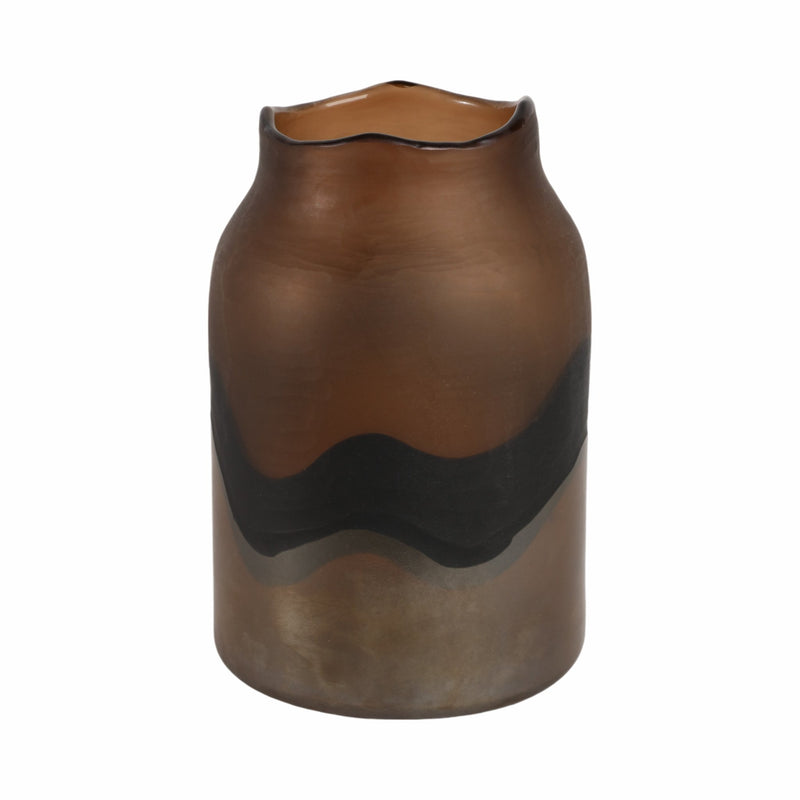 12" Mason Medium Brown Glass Vase - Al Rugaib Furniture