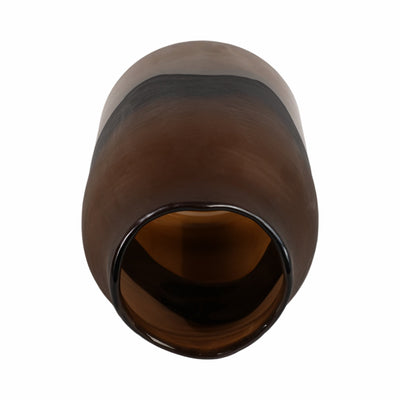 12" Mason Medium Brown Glass Vase - Al Rugaib Furniture