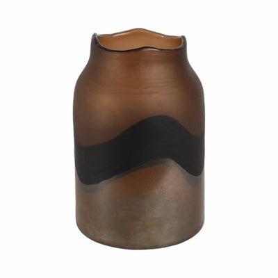 12" Mason Medium Brown Glass Vase - Al Rugaib Furniture