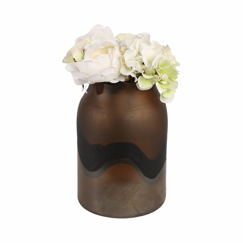 12" Mason Medium Brown Glass Vase - Al Rugaib Furniture