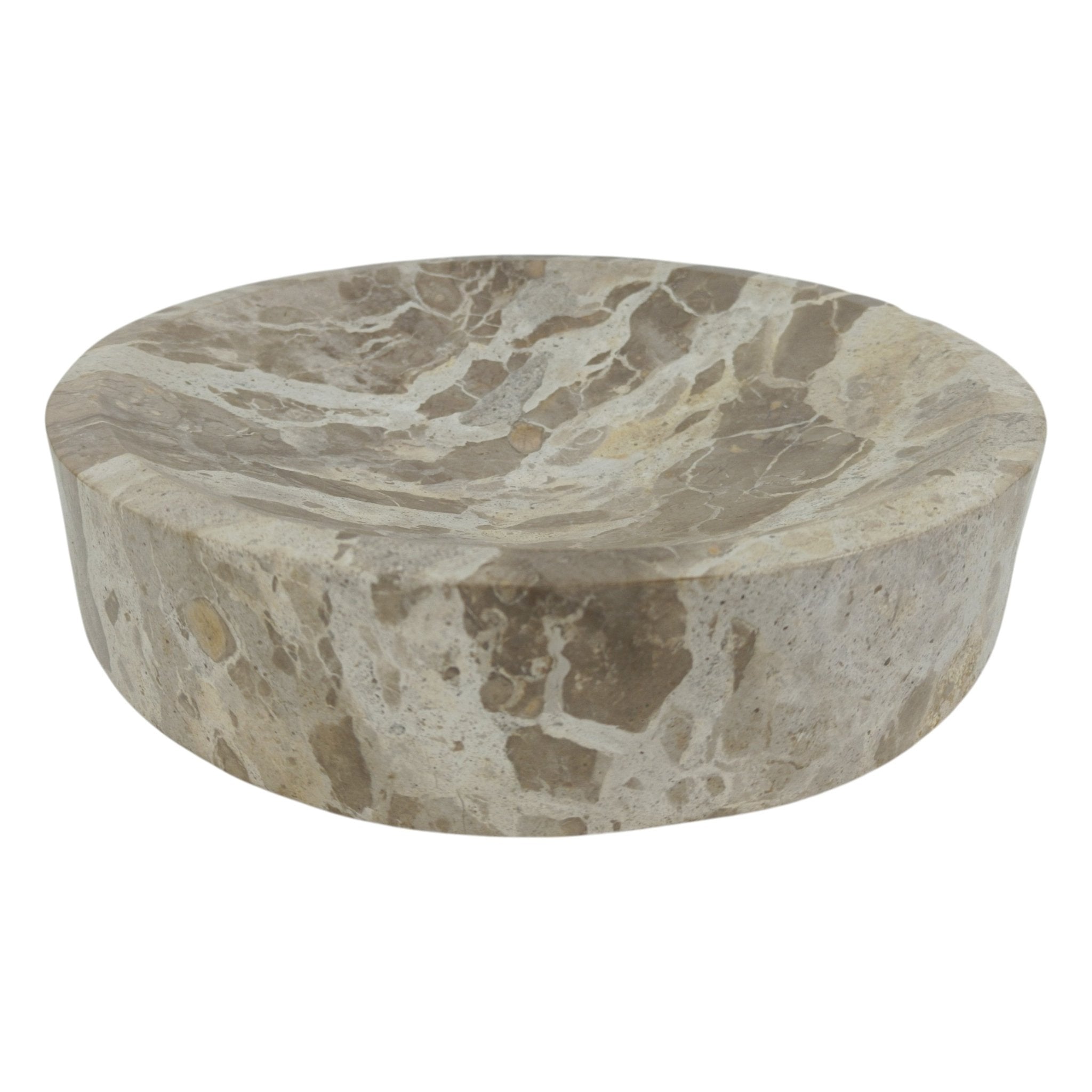 12" PORTAGE BEIGE MARBLE BOWL Bowl| Sagebrook Home