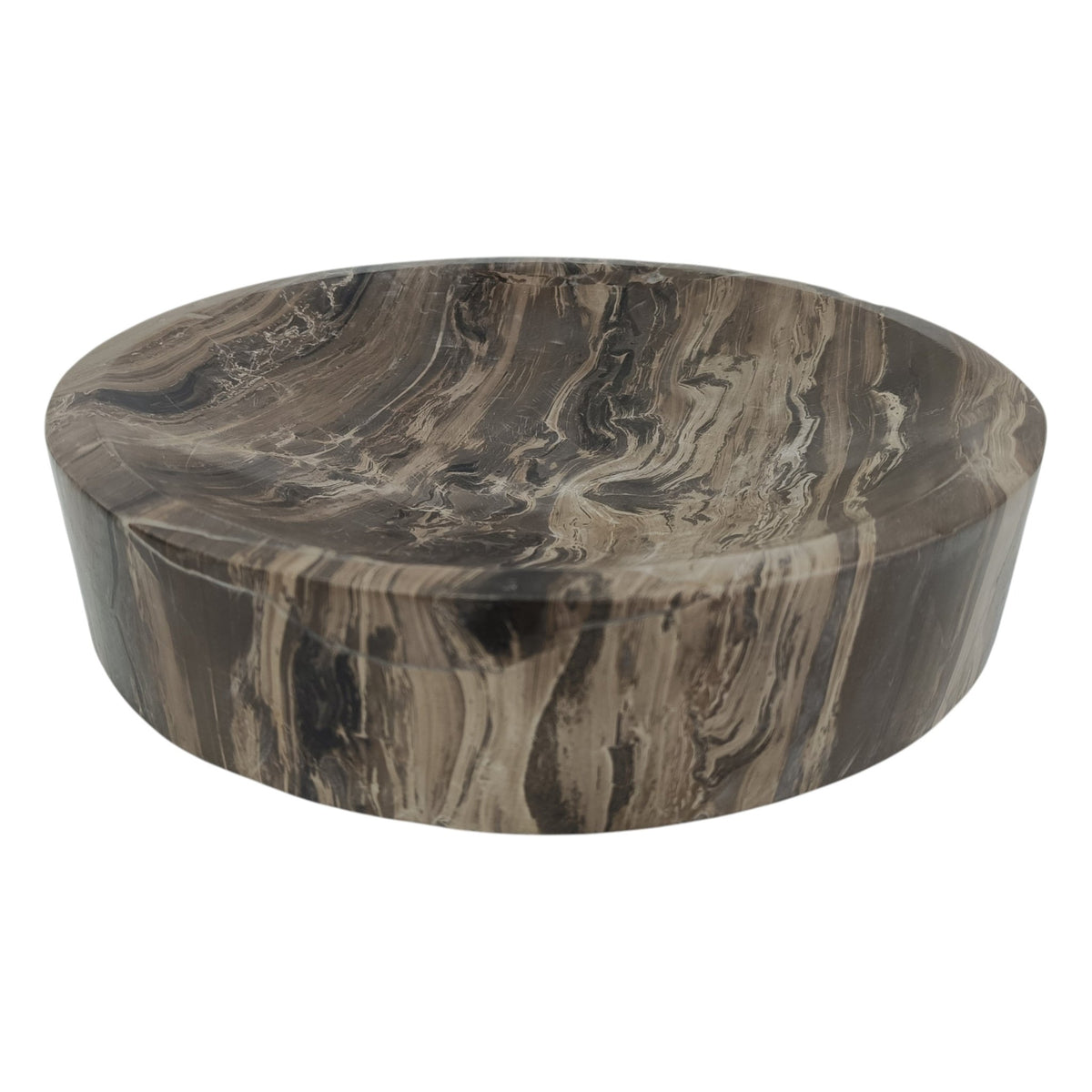 12" PORTAGE CAPPUCCINO MARBLE BOWL Bowl| Sagebrook Home