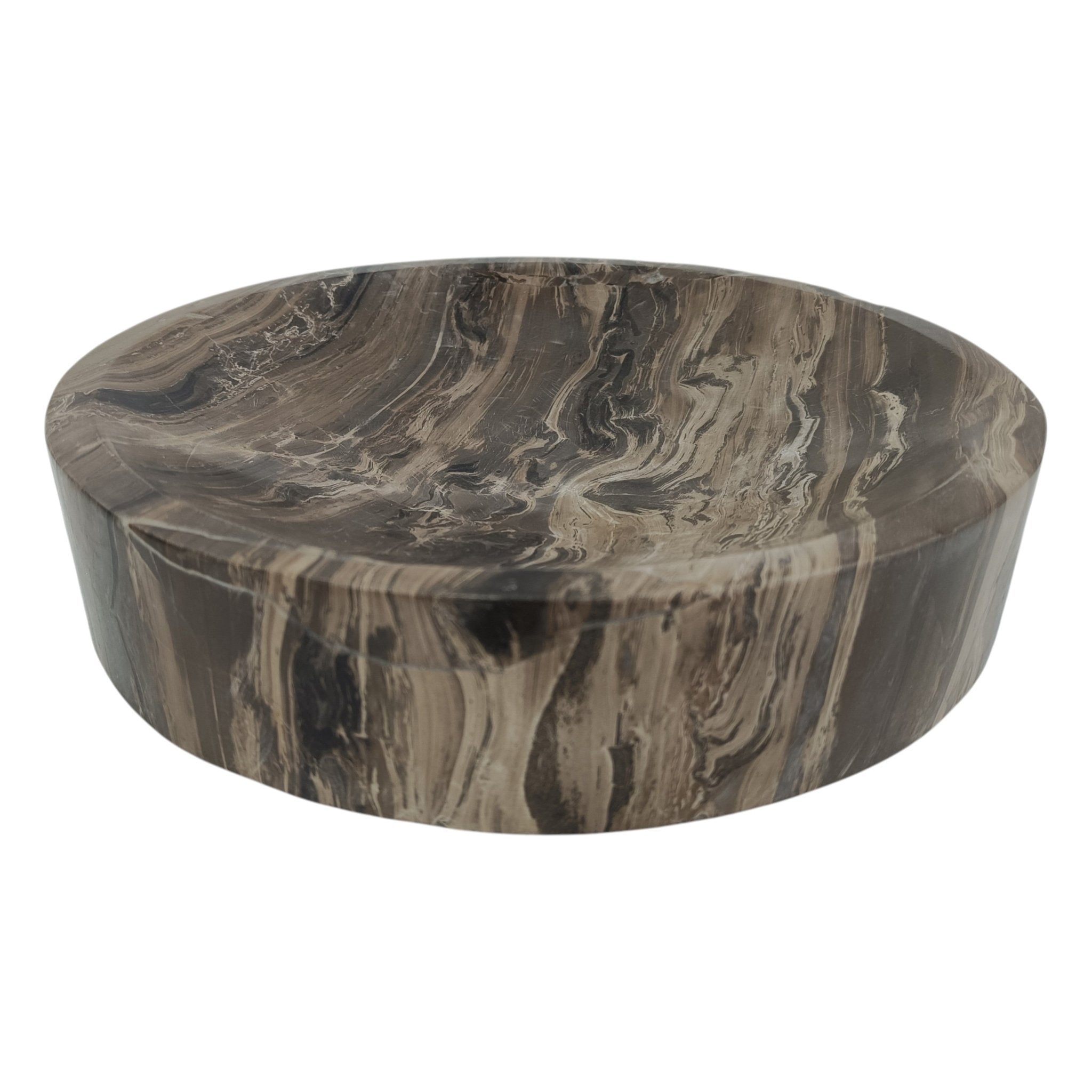 12" PORTAGE CAPPUCCINO MARBLE BOWL Bowl| Sagebrook Home