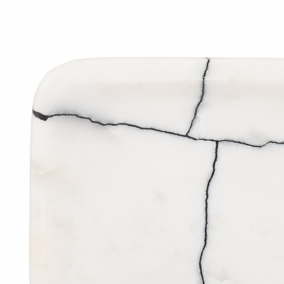 12" ROALD BLACK & WHITE MARBLE TRINKET TRAY Table Decors| Sagebrook Home