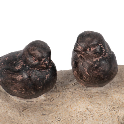 12" Sleeping Kitty With Birds, White/brown - Al Rugaib Furniture