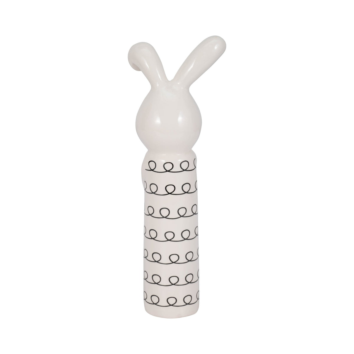 12" Squiggly Bunny With Gold Heart, White/black Table Decors| Sagebrook Home