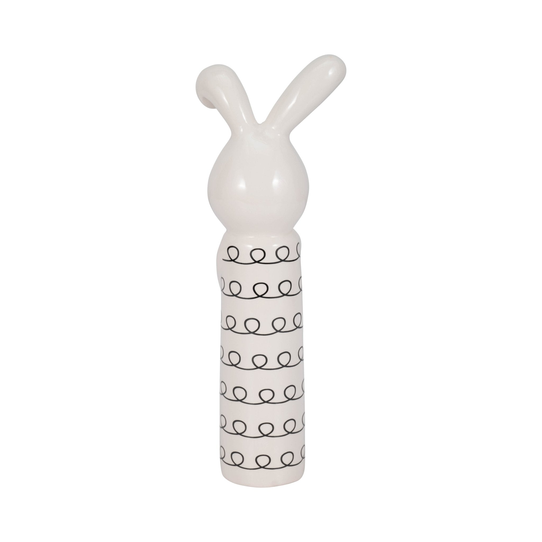 12" Squiggly Bunny With Gold Heart, White/black Table Decors| Sagebrook Home