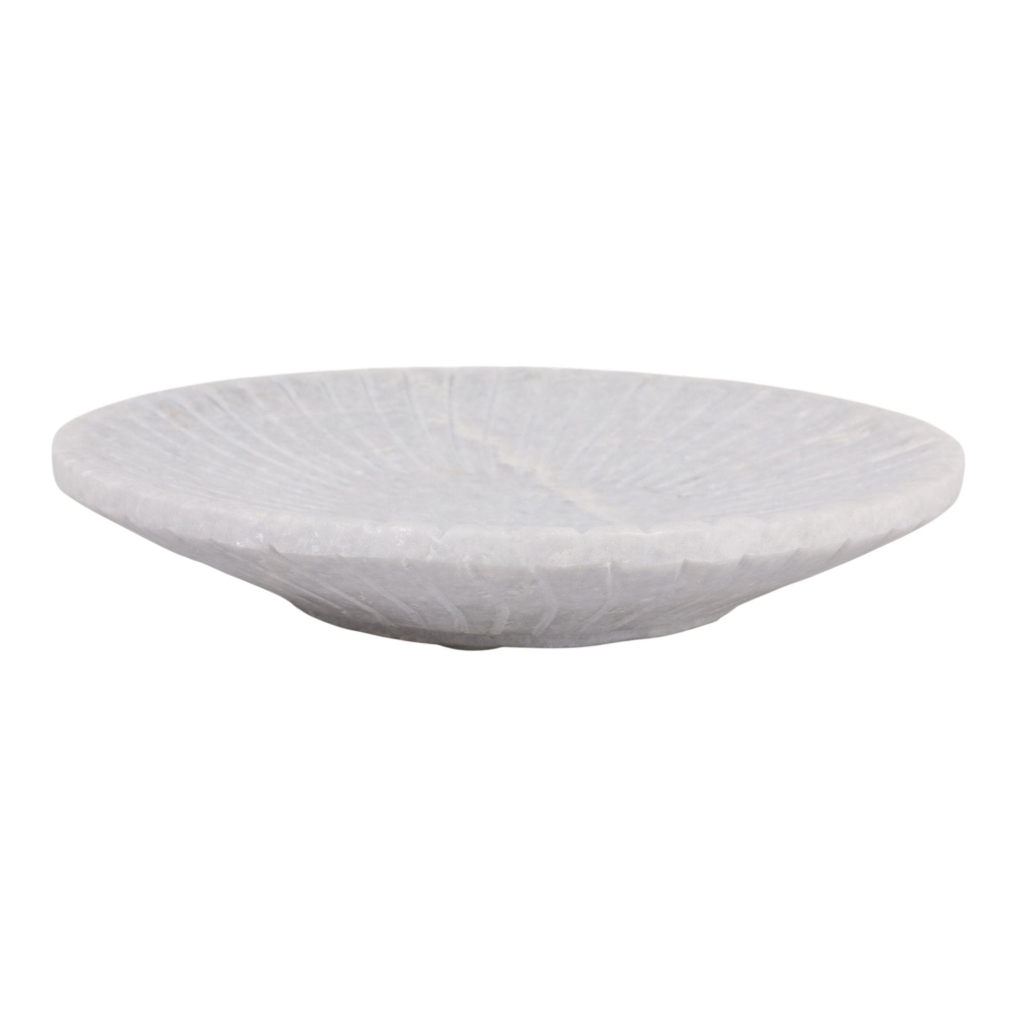 12" Swirl Ridge Marble Bowl, White Bowl| Sagebrook Home