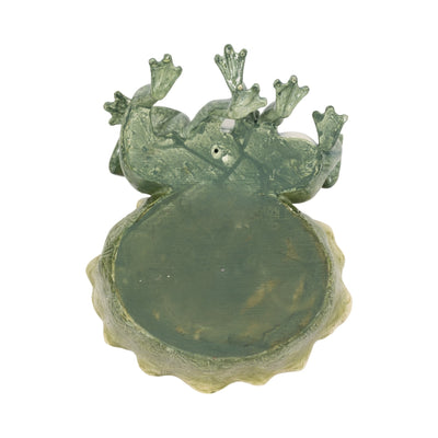 12" Three Sitting Frogs Planter, Green - Al Rugaib Furniture