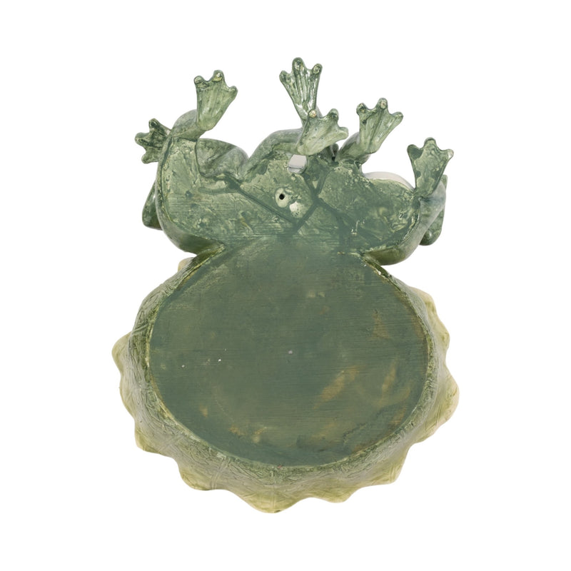 12" Three Sitting Frogs Planter, Green - Al Rugaib Furniture