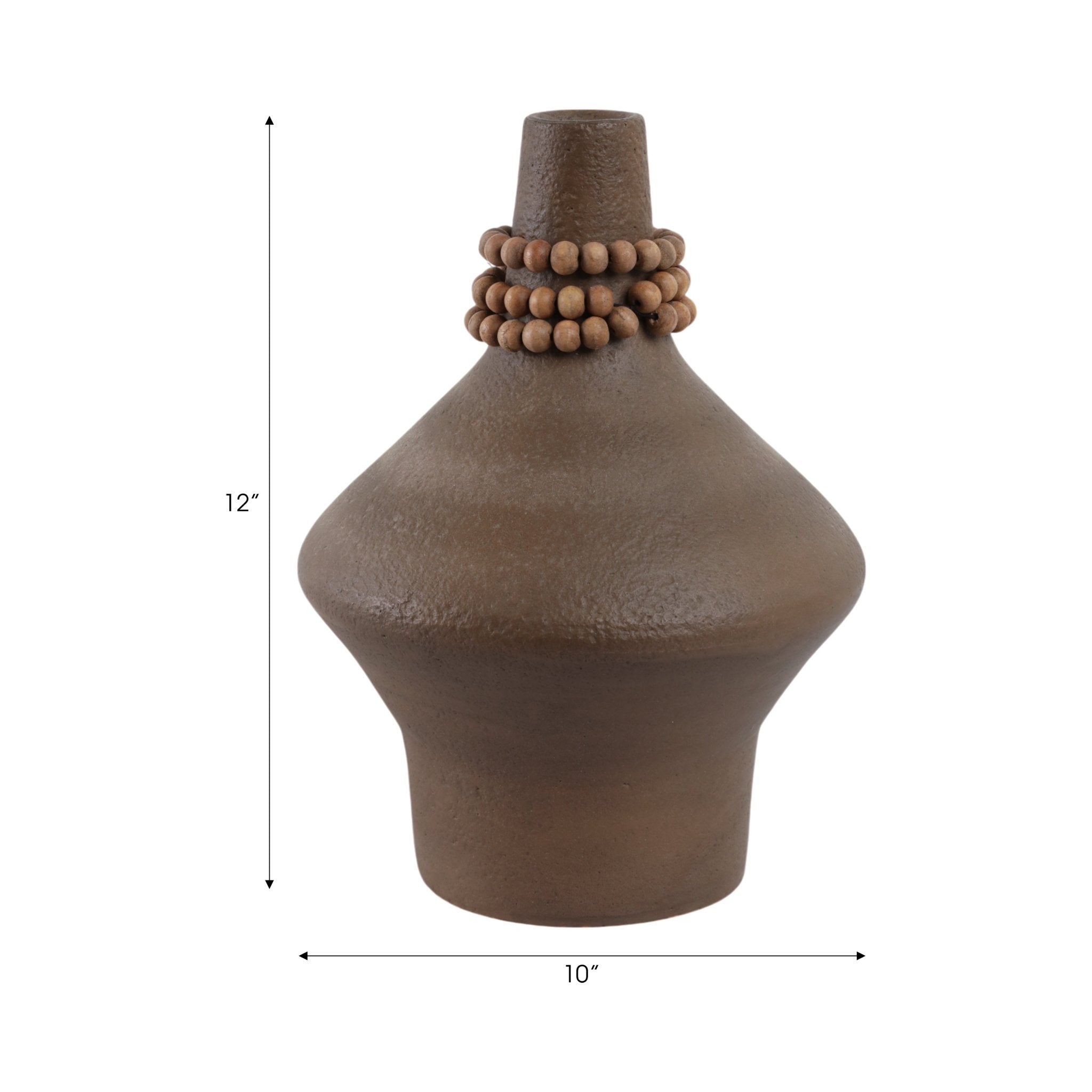 12" Tutwell Small Vase With Wood Beads, Brwn Vases and Jars| Sagebrook Home