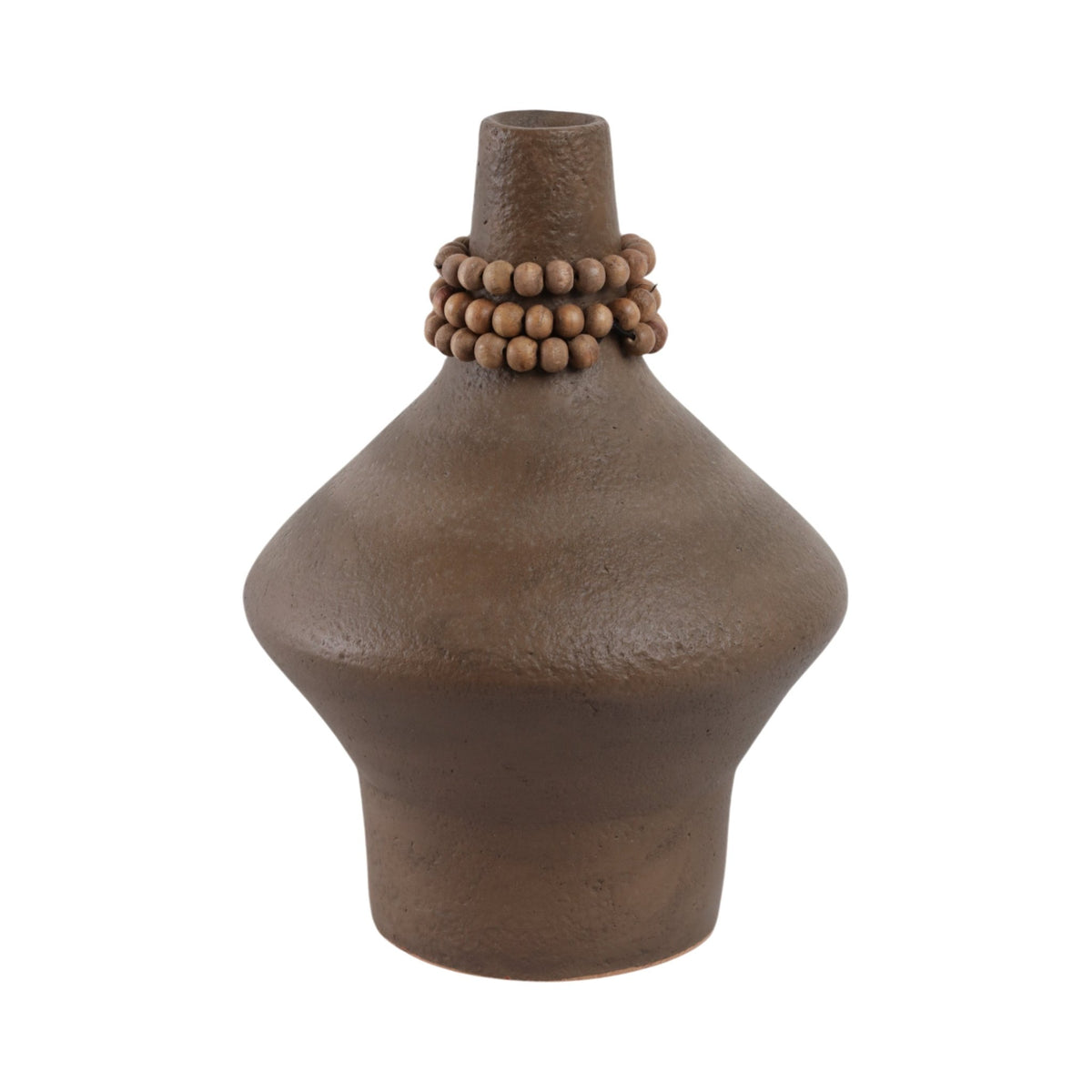 12" Tutwell Small Vase With Wood Beads, Brwn Vases and Jars| Sagebrook Home