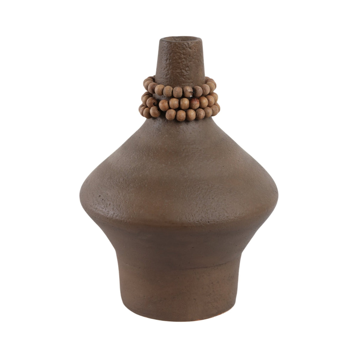 12" Tutwell Small Vase With Wood Beads, Brwn Vases and Jars| Sagebrook Home