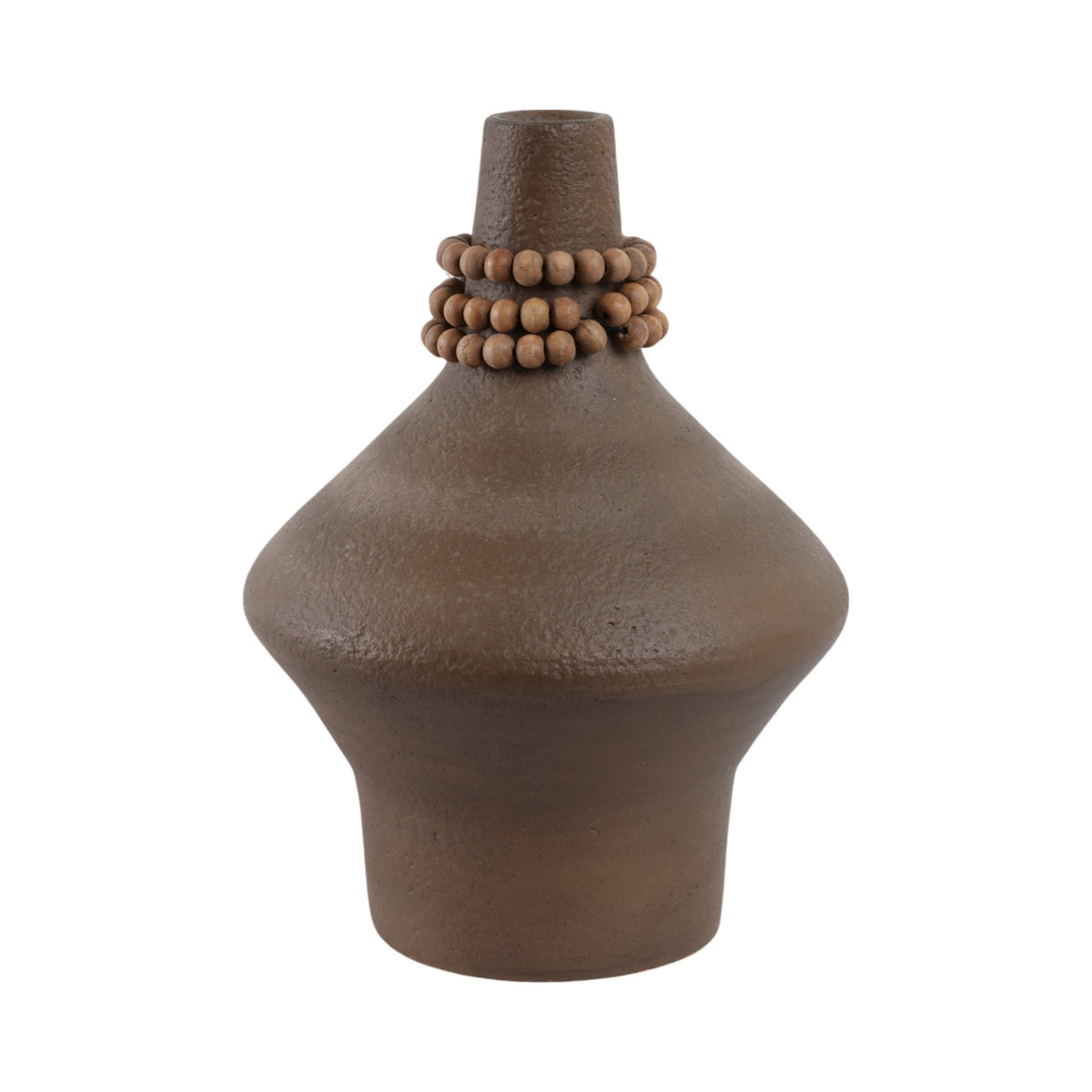 12" Tutwell Small Vase With Wood Beads, Brwn Vases and Jars| Sagebrook Home