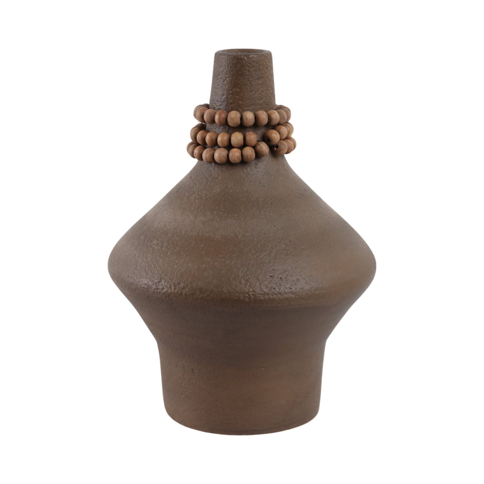 12" Tutwell Small Vase With Wood Beads, Brwn Vases and Jars| Sagebrook Home