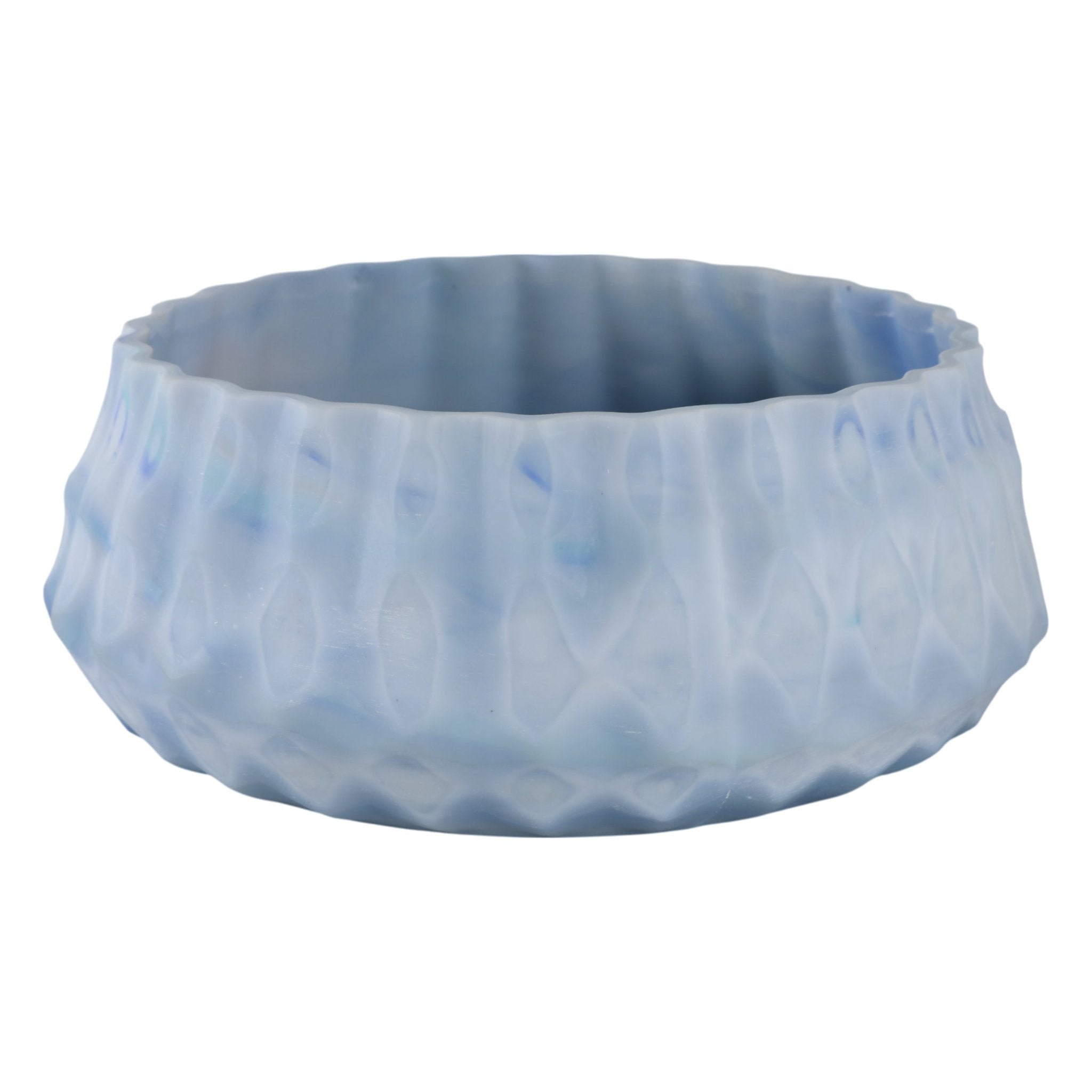 12" Warwick Blue Carved Glass Bowl Table Decors| Sagebrook Home