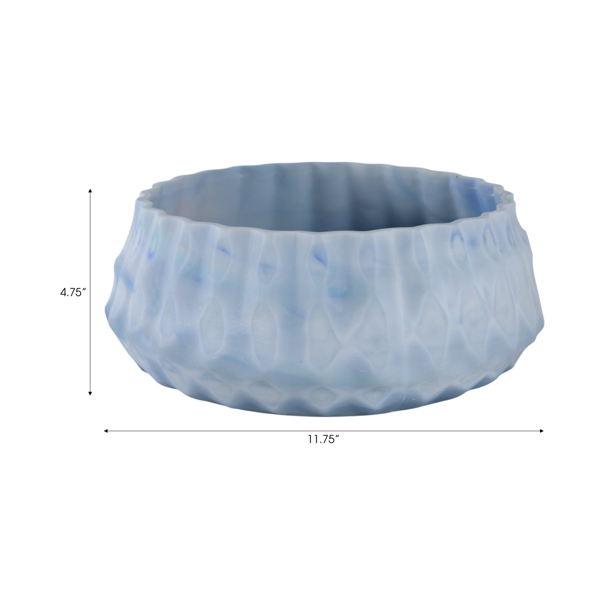 12" Warwick Blue Carved Glass Bowl Table Decors| Sagebrook Home