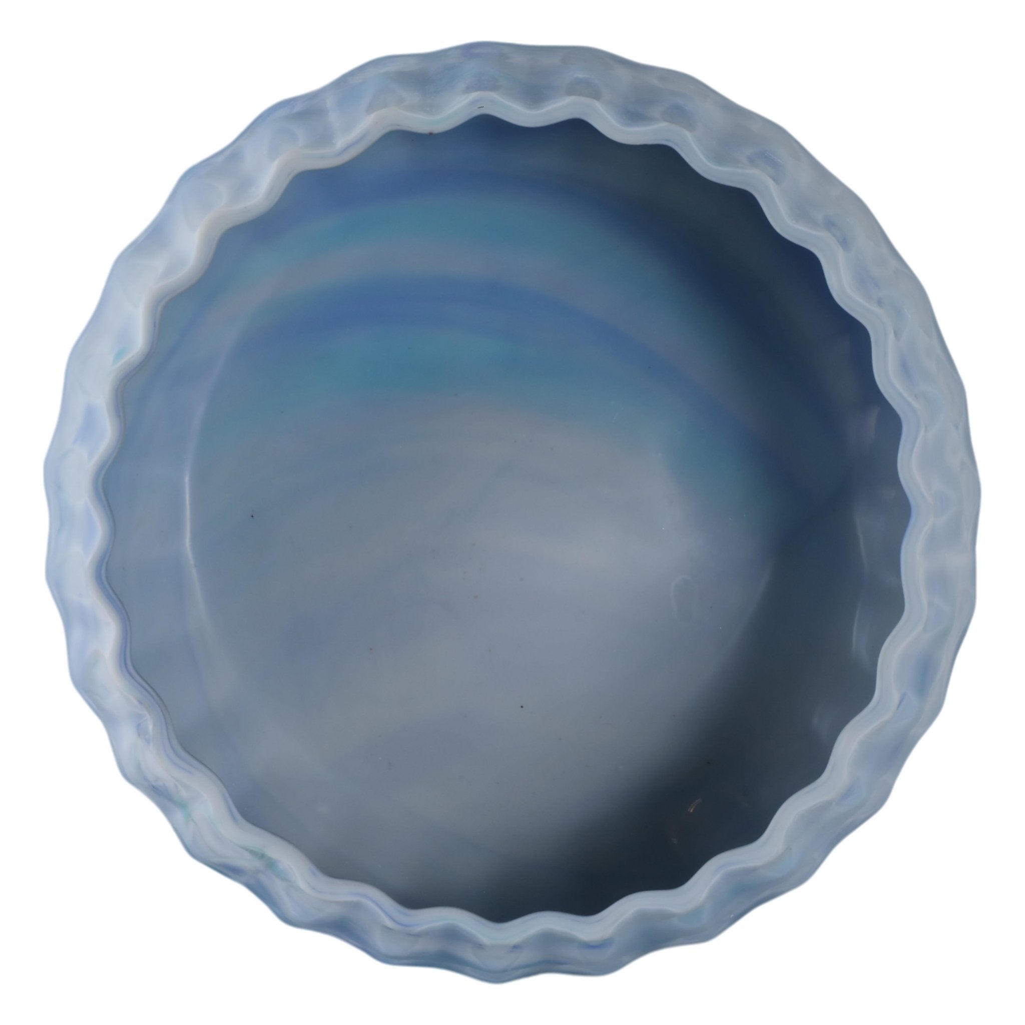 12" Warwick Blue Carved Glass Bowl Table Decors| Sagebrook Home