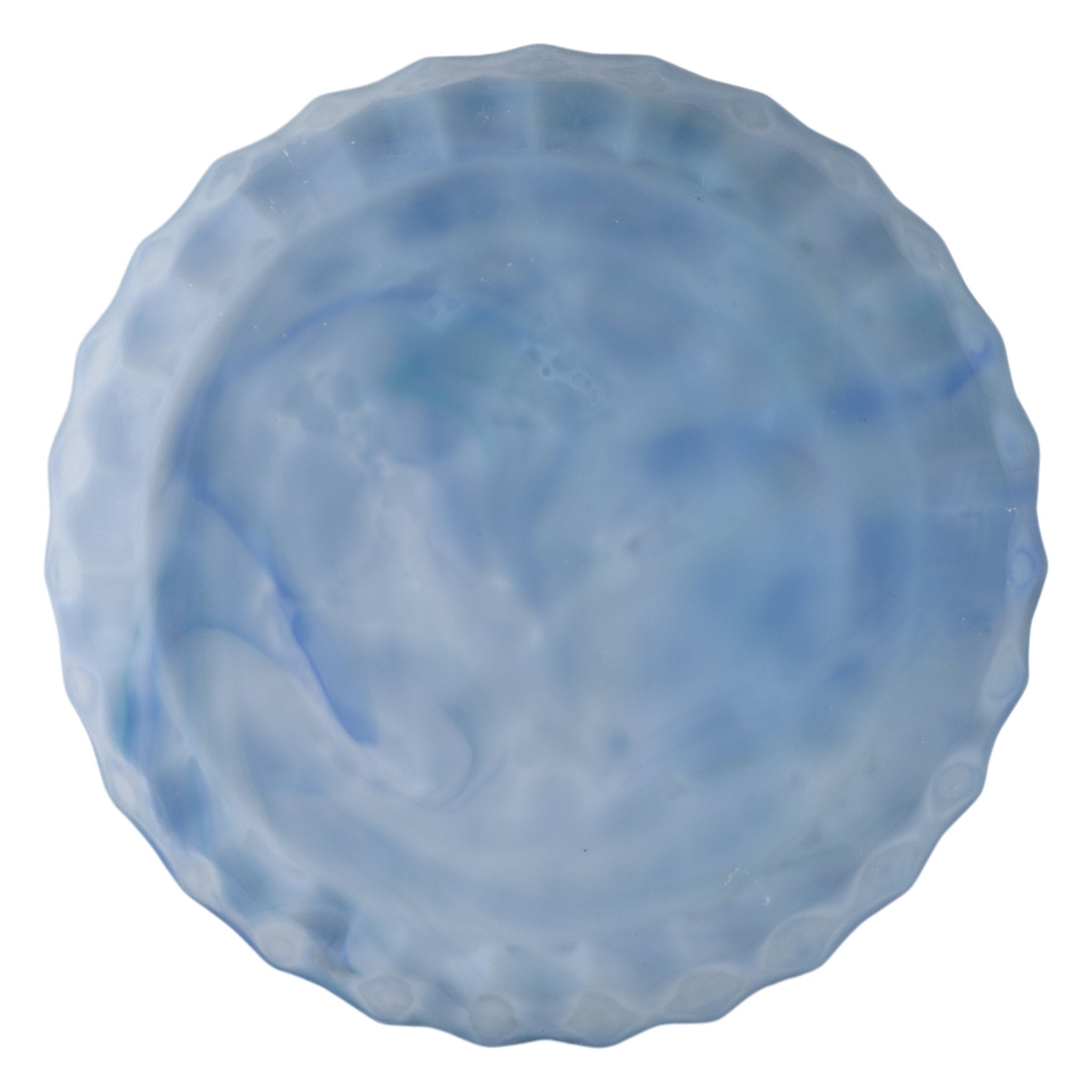 12" Warwick Blue Carved Glass Bowl Table Decors| Sagebrook Home