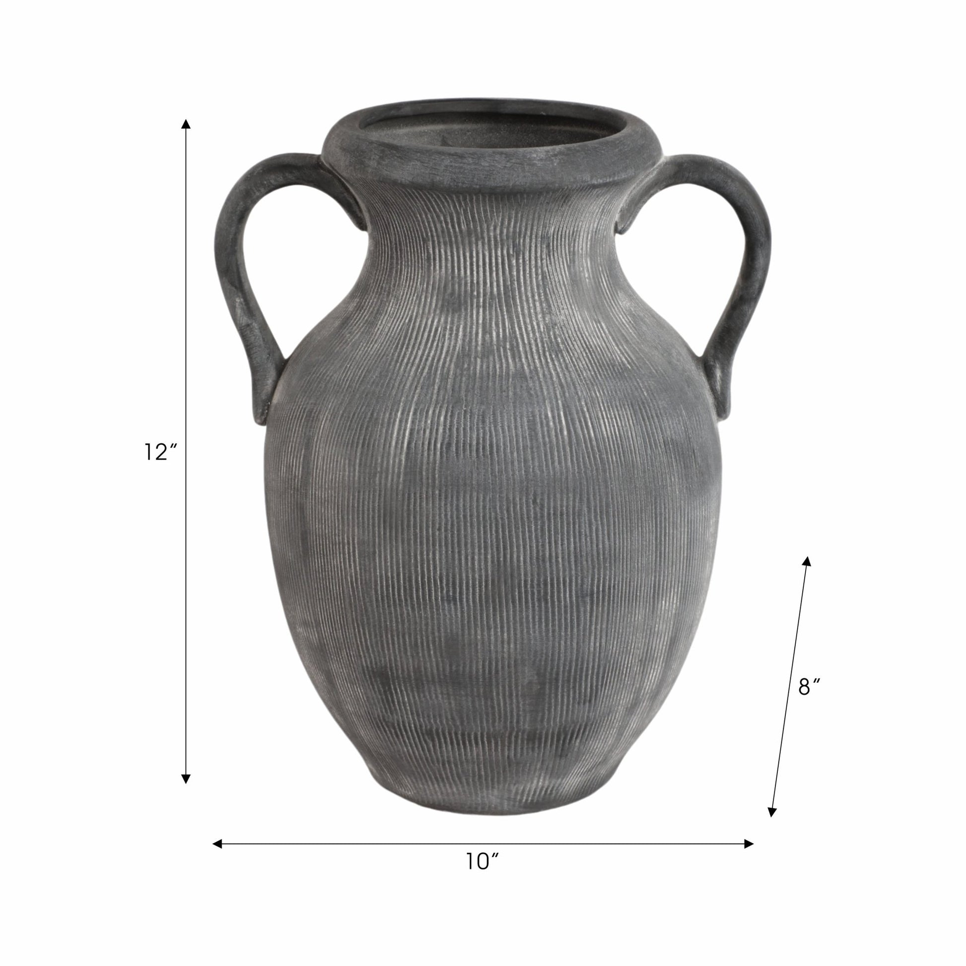 12" Weathered Jug With Handles, Black Vases and Jars| Sagebrook Home