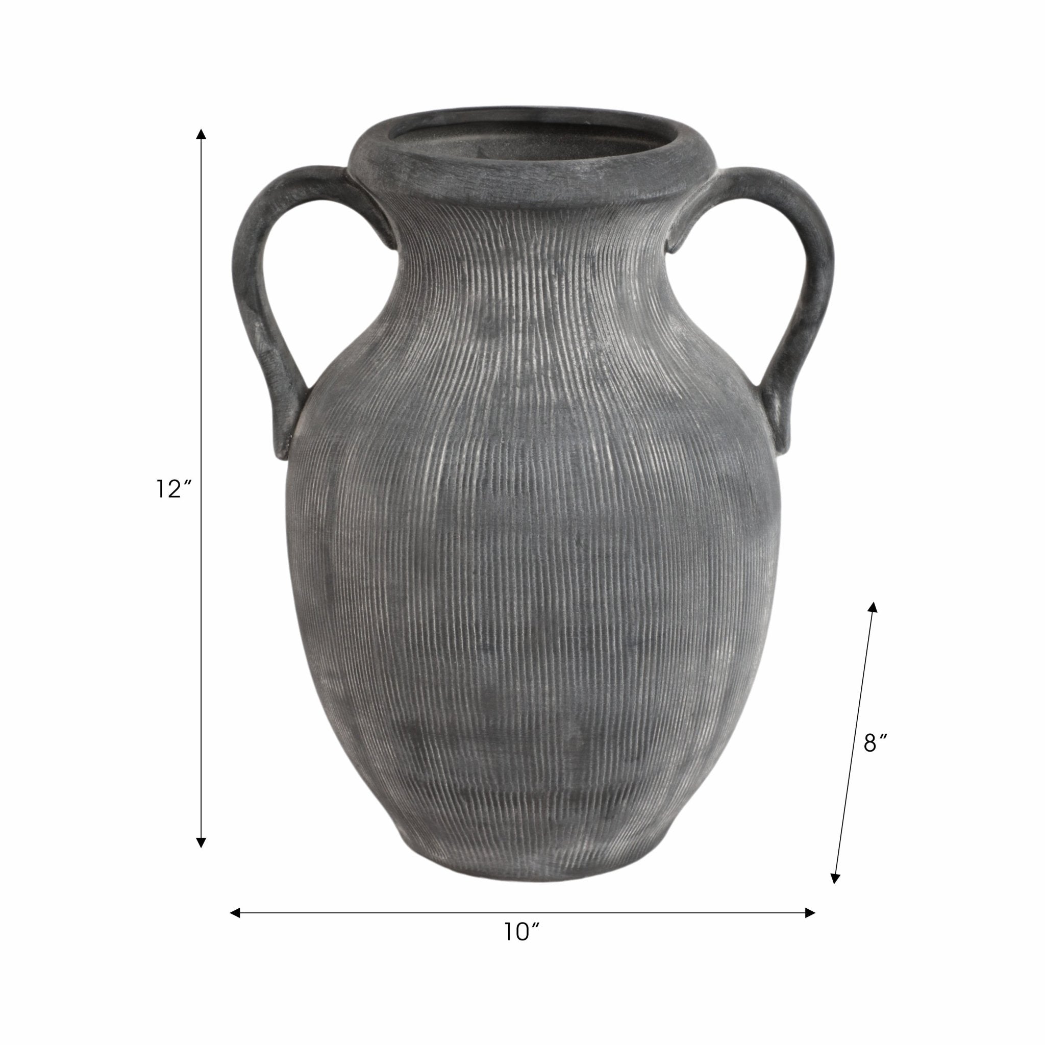 12" Weathered Jug With Handles, Black Vases and Jars| Sagebrook Home