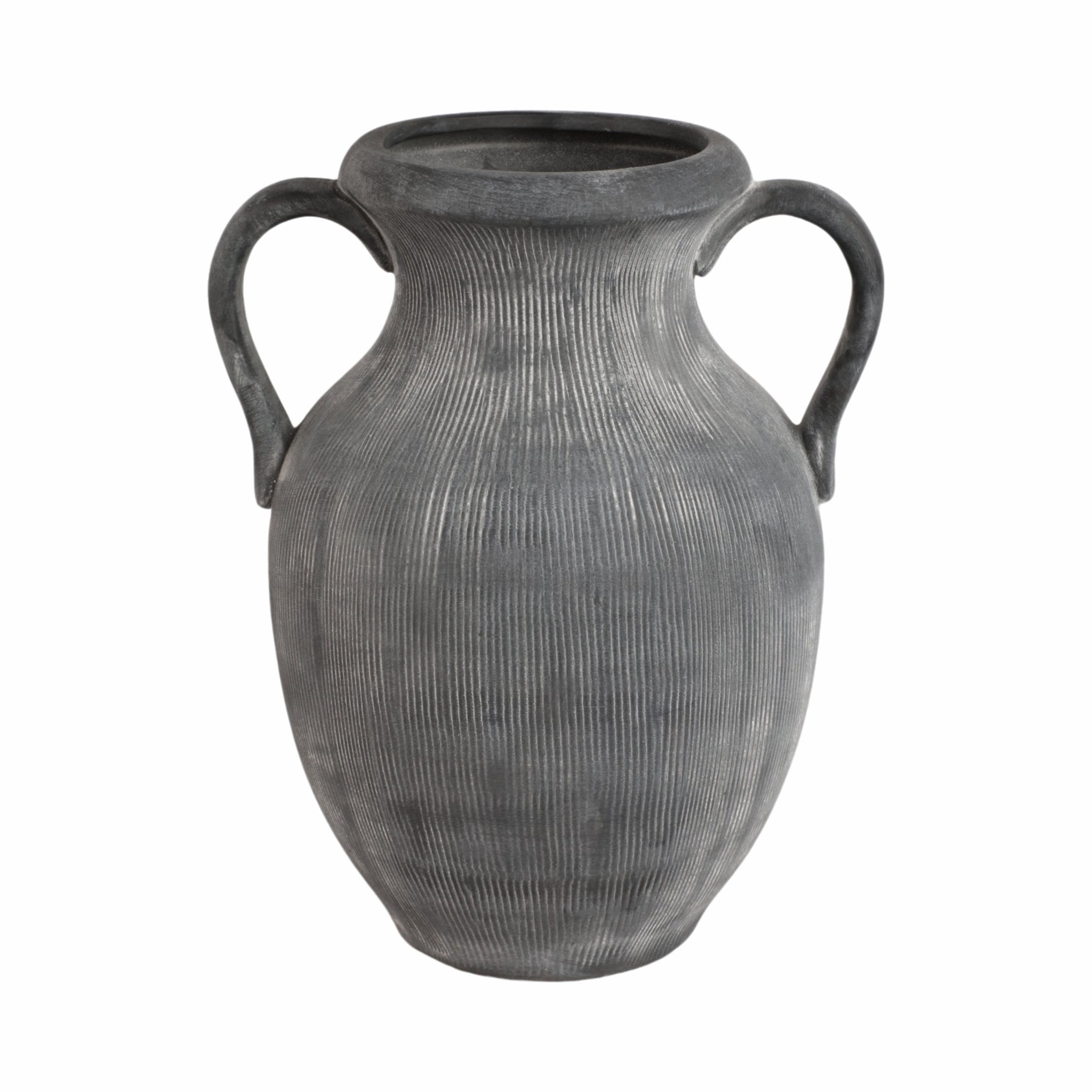 12" Weathered Jug With Handles, Black Vases and Jars| Sagebrook Home