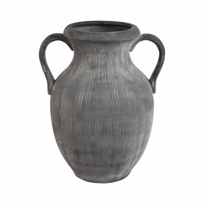 12" Weathered Jug With Handles, Black - Al Rugaib Furniture