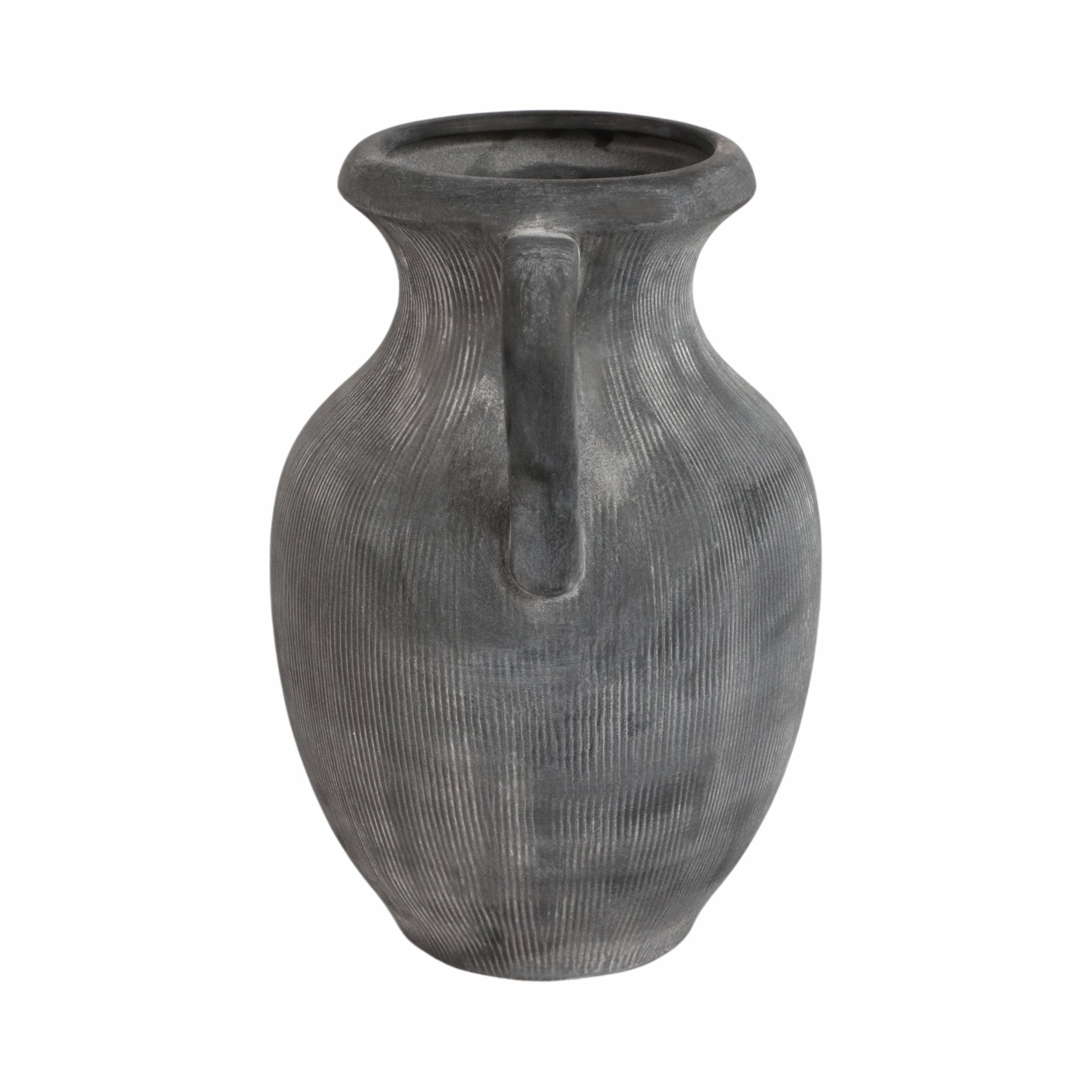 12" Weathered Jug With Handles, Black Vases and Jars| Sagebrook Home