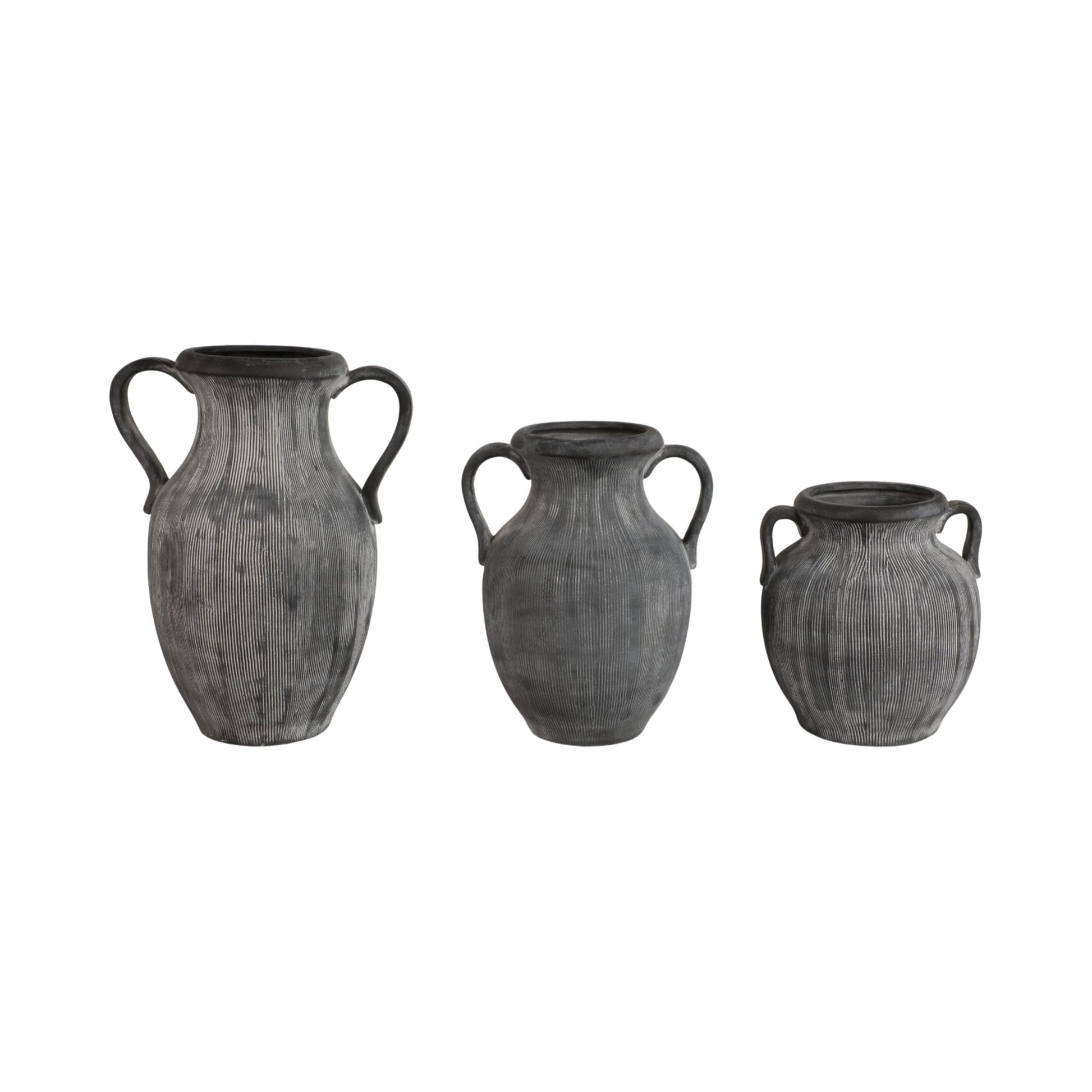 12" Weathered Jug With Handles, Black Vases and Jars| Sagebrook Home