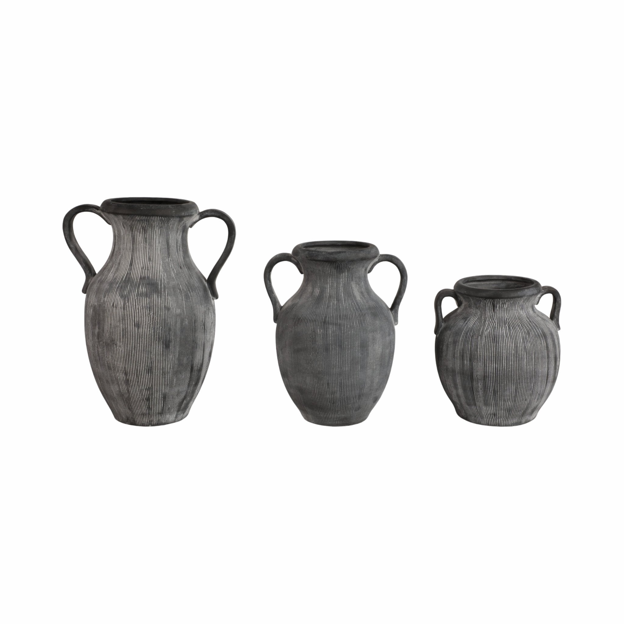 12" Weathered Jug With Handles, Black Vases and Jars| Sagebrook Home