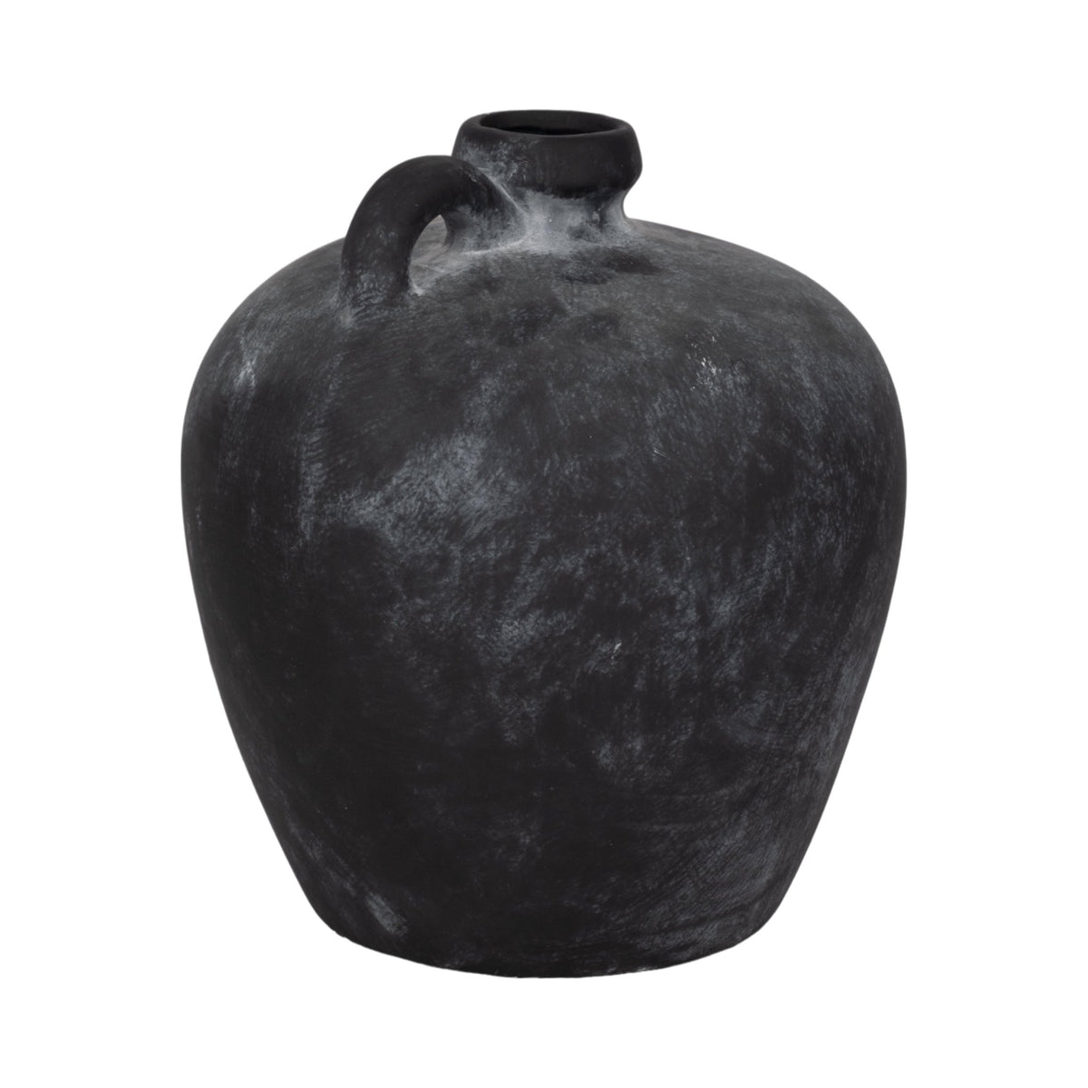 12" Weathered Terracotta Jug With Handle, Black Vases and Jars| Sagebrook Home