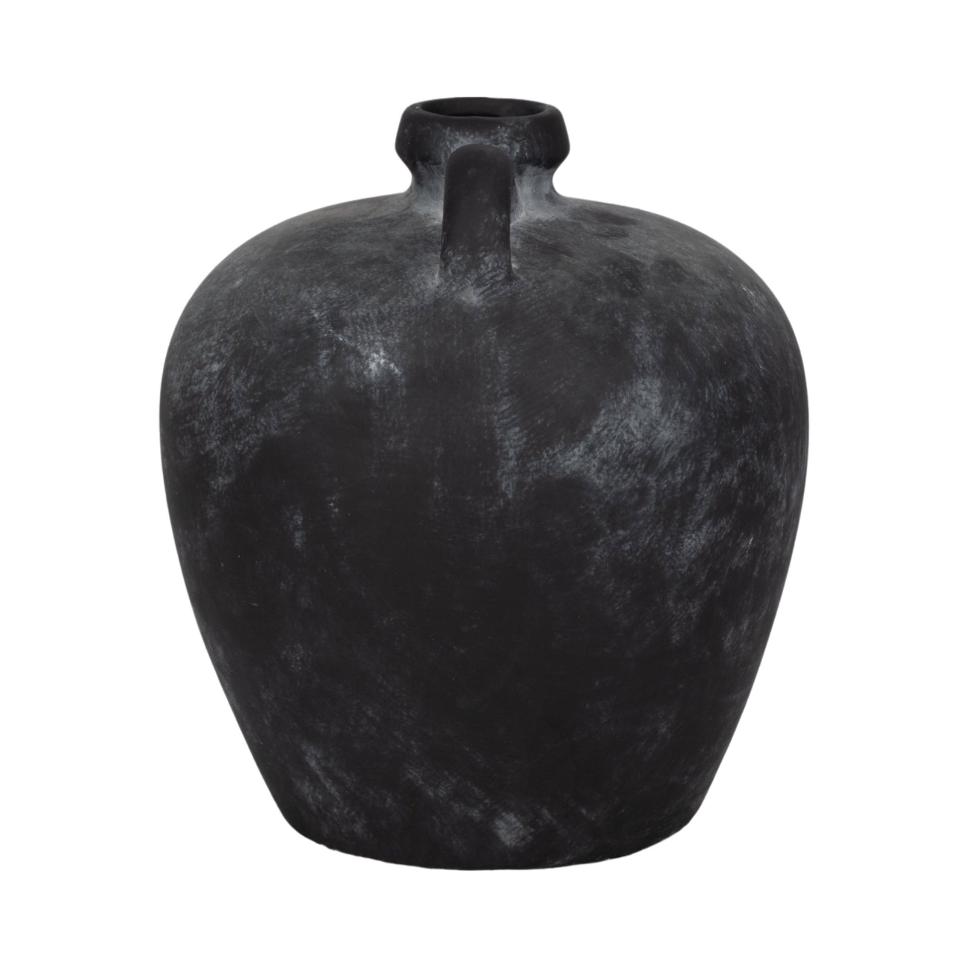 12" Weathered Terracotta Jug With Handle, Black Vases and Jars| Sagebrook Home