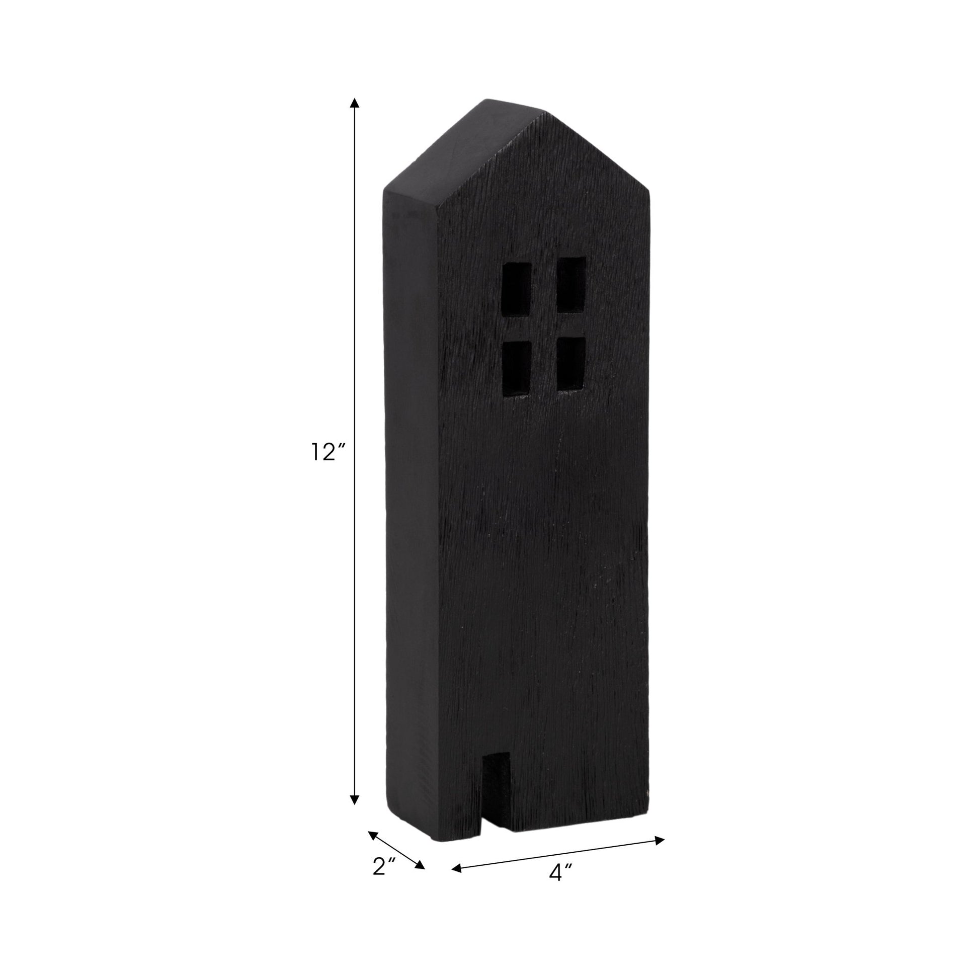 12" Wood House Decor, Black Table Decors| Sagebrook Home