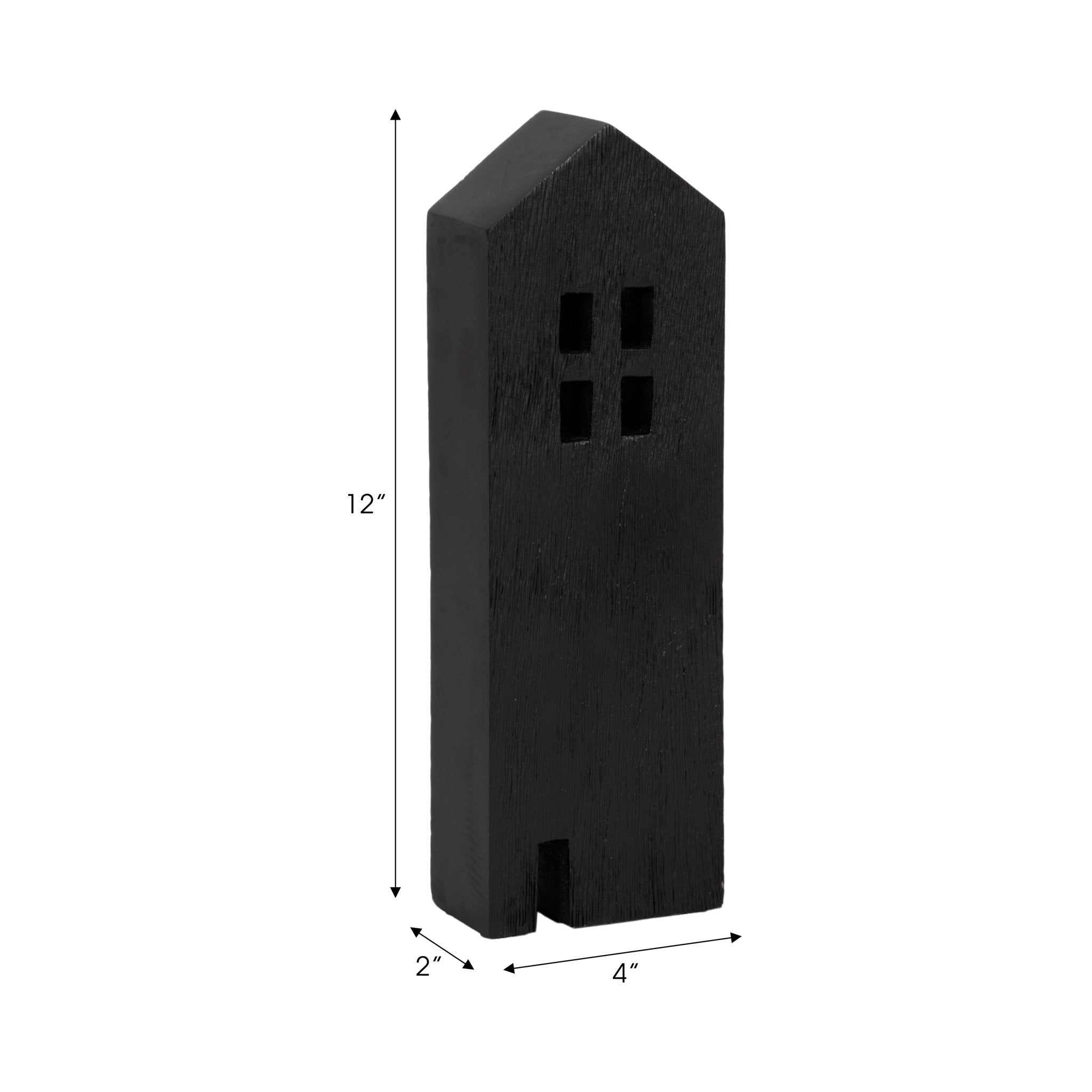 12" Wood House Decor, Black Table Decors| Sagebrook Home
