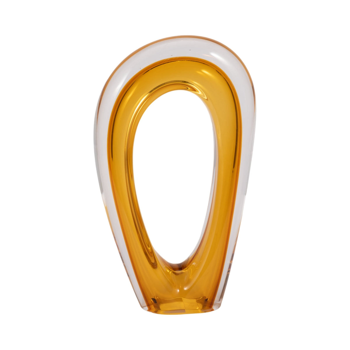 12" Zuri Cut-out Amber Art Glass Table Decors| Sagebrook Home