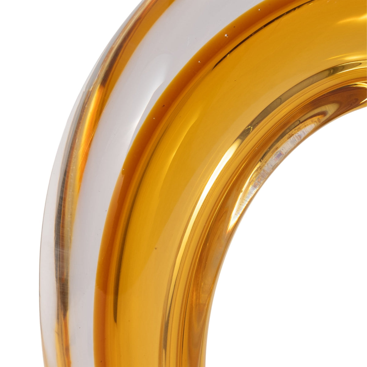 12" Zuri Cut-out Amber Art Glass Table Decors| Sagebrook Home