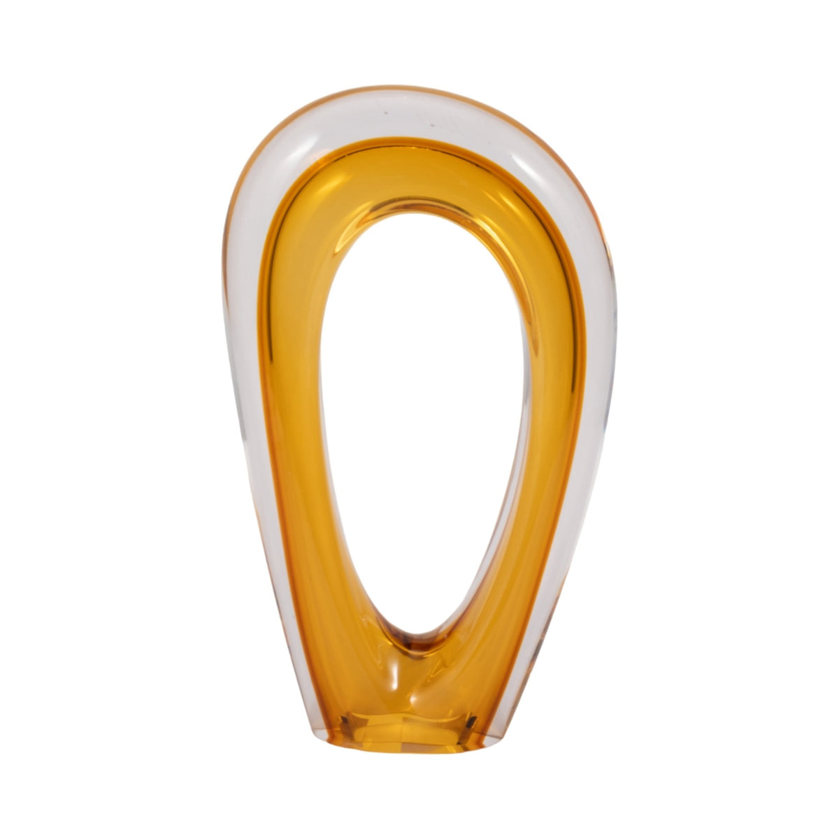 12" Zuri Cut-out Amber Art Glass Table Decors| Sagebrook Home