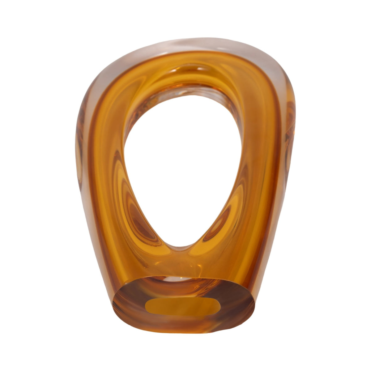 12" Zuri Cut-out Amber Art Glass Table Decors| Sagebrook Home
